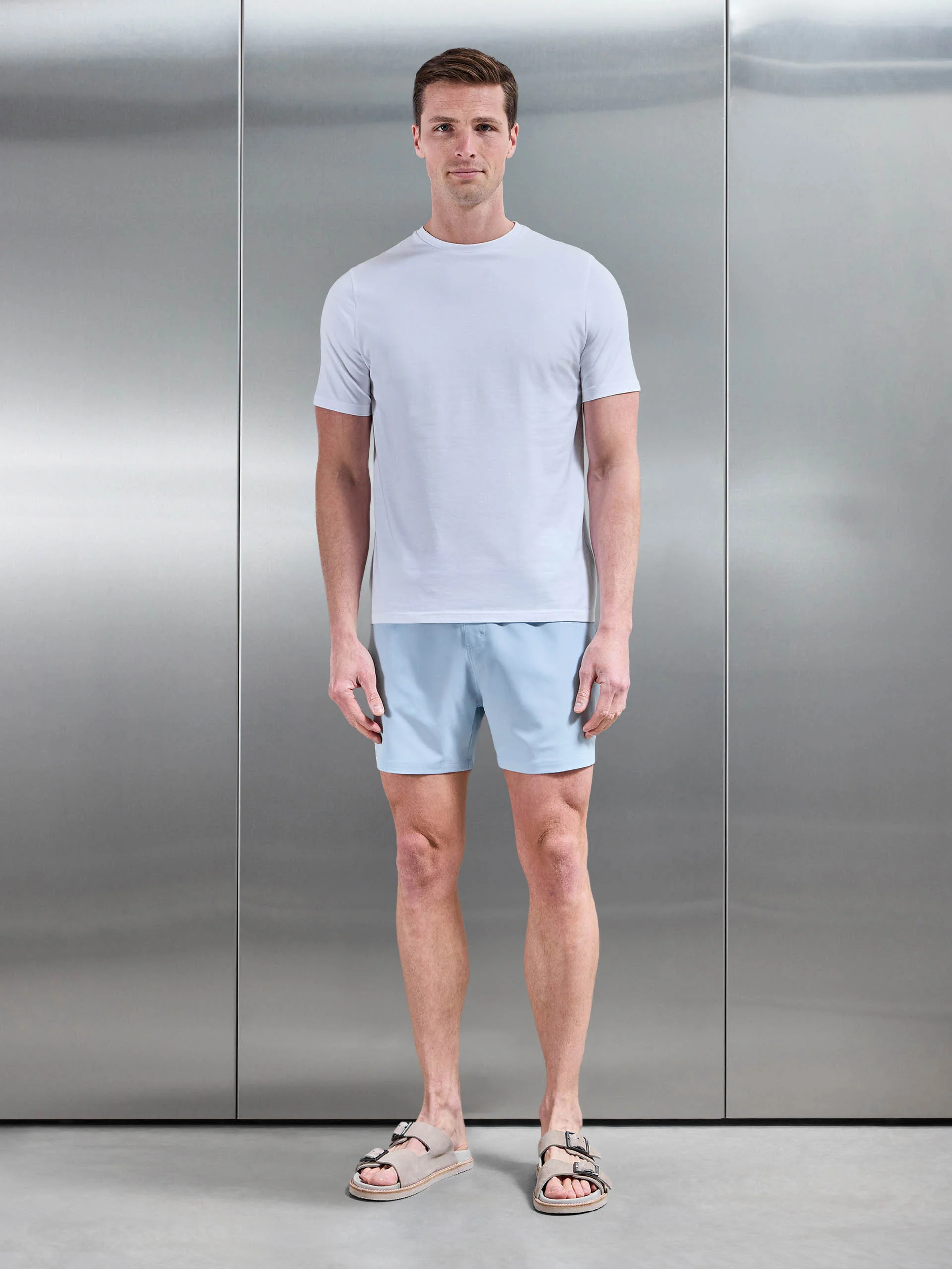 Essential Drawstring Swim Short in Soft Blue - Image 2