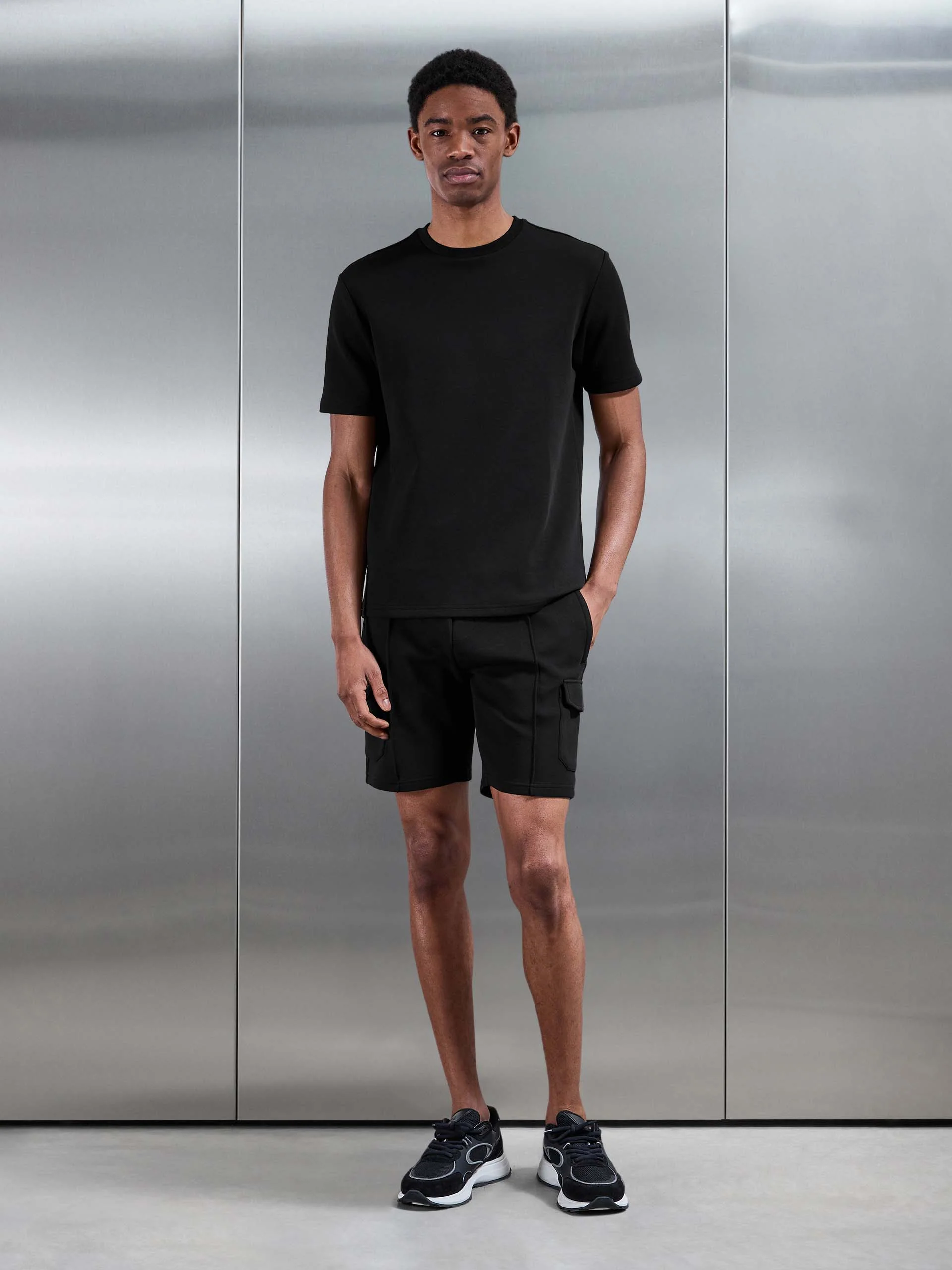 Everyday Luxe Cargo Short in Black - Image 2