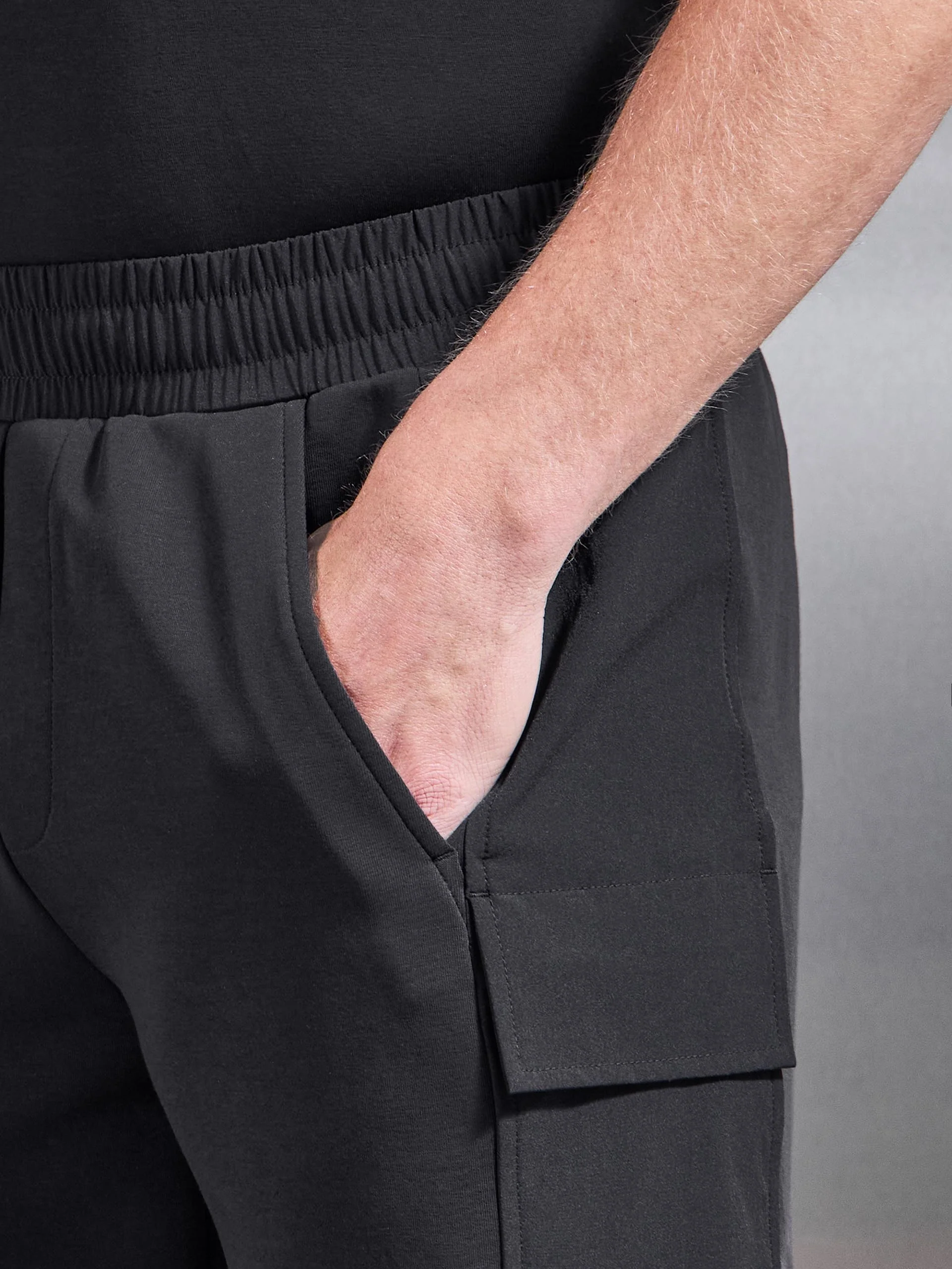 Hybrid Cargo Short in Black - Image 5