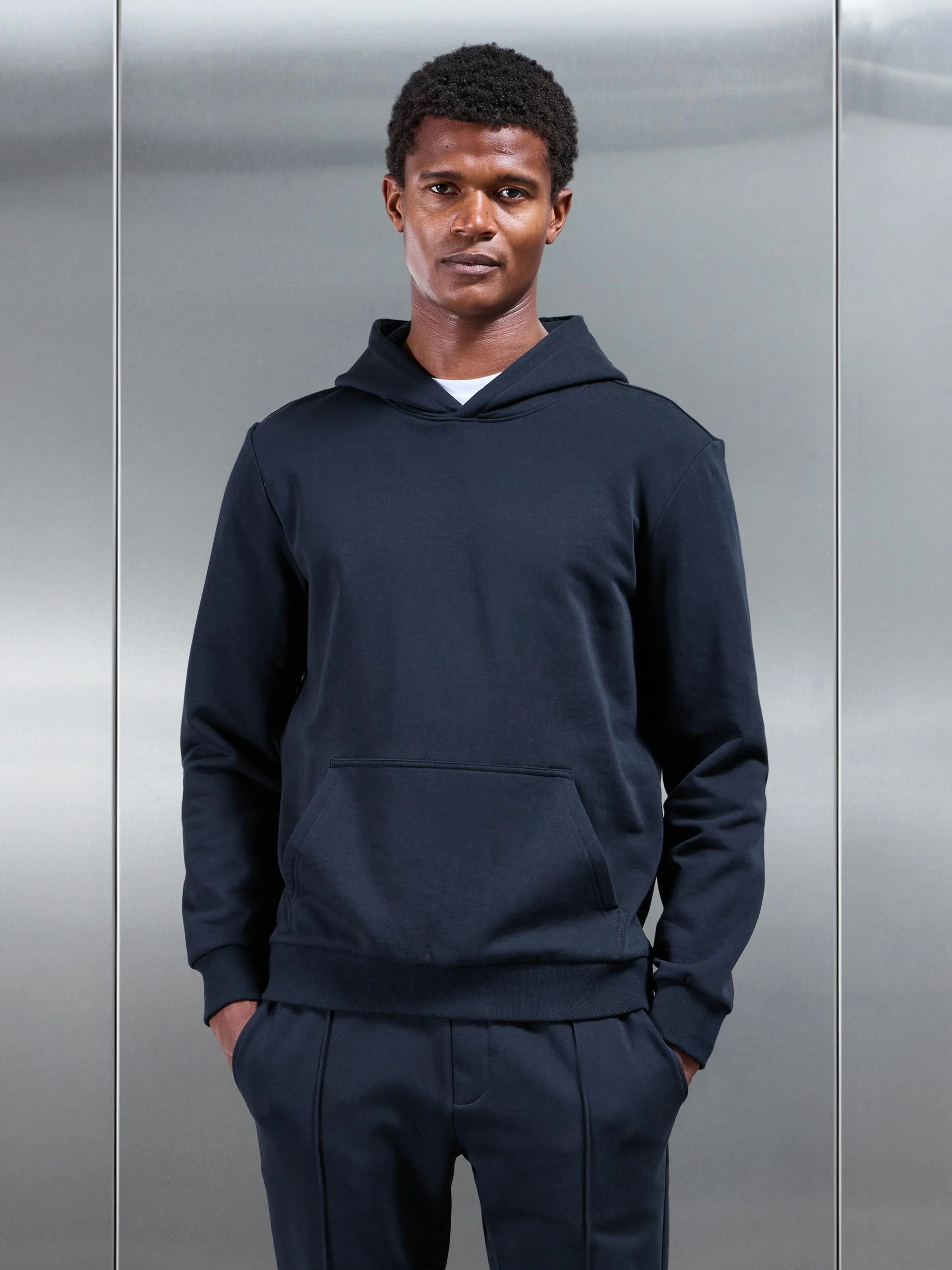 Jersey Hoodie In Navy