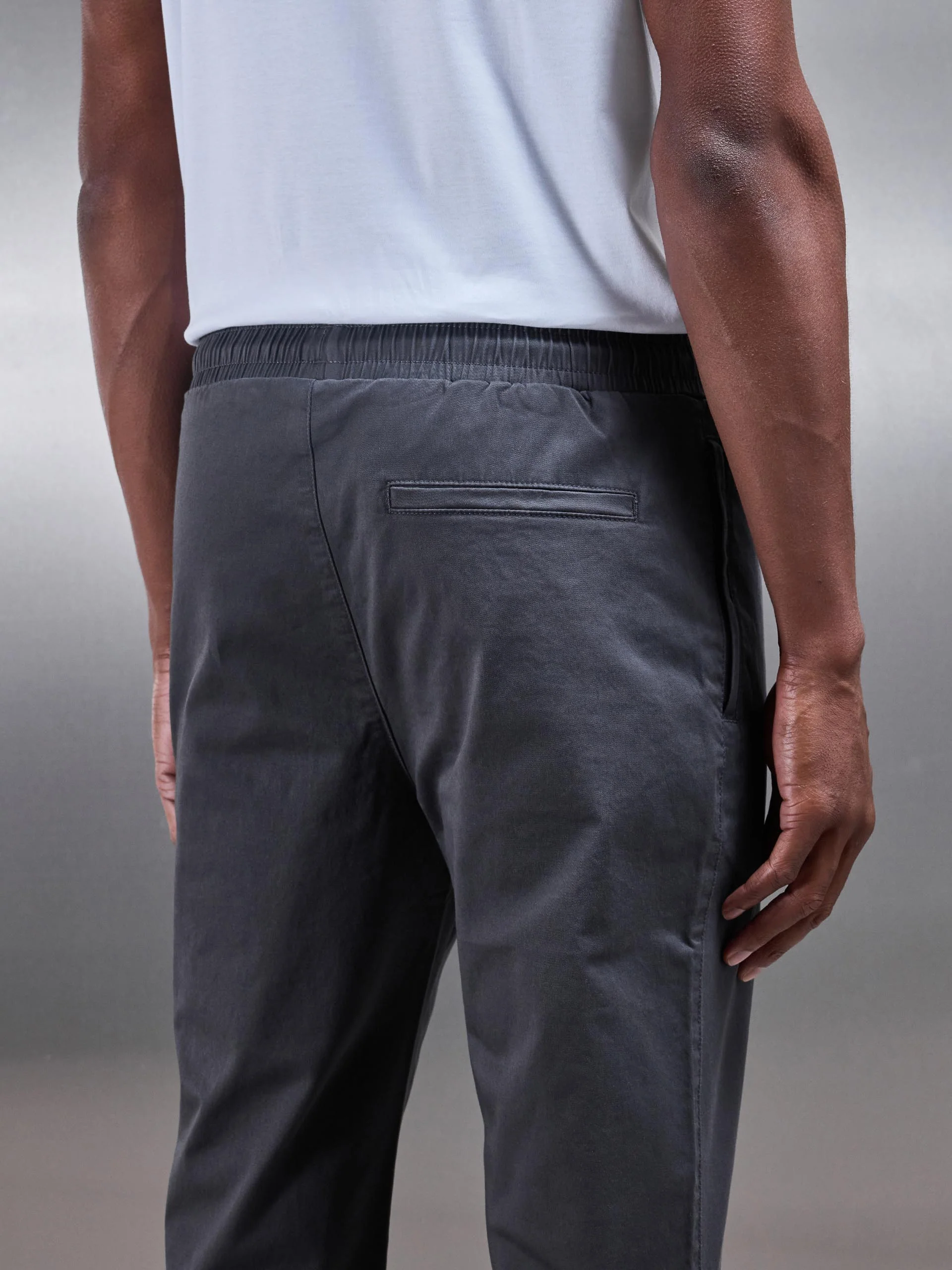 Tailored Drawstring Chino Trouser in Grey - Image 5