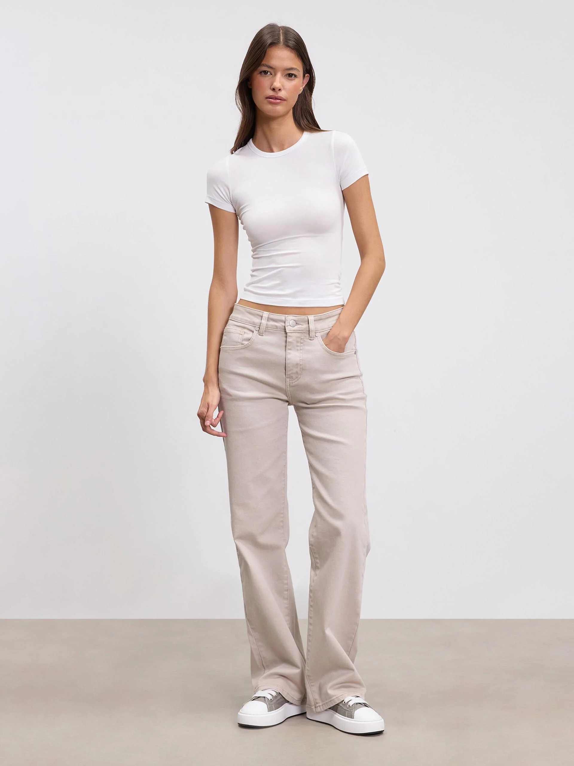 Womens Cotton Jersey T-Shirt in White - Image 2