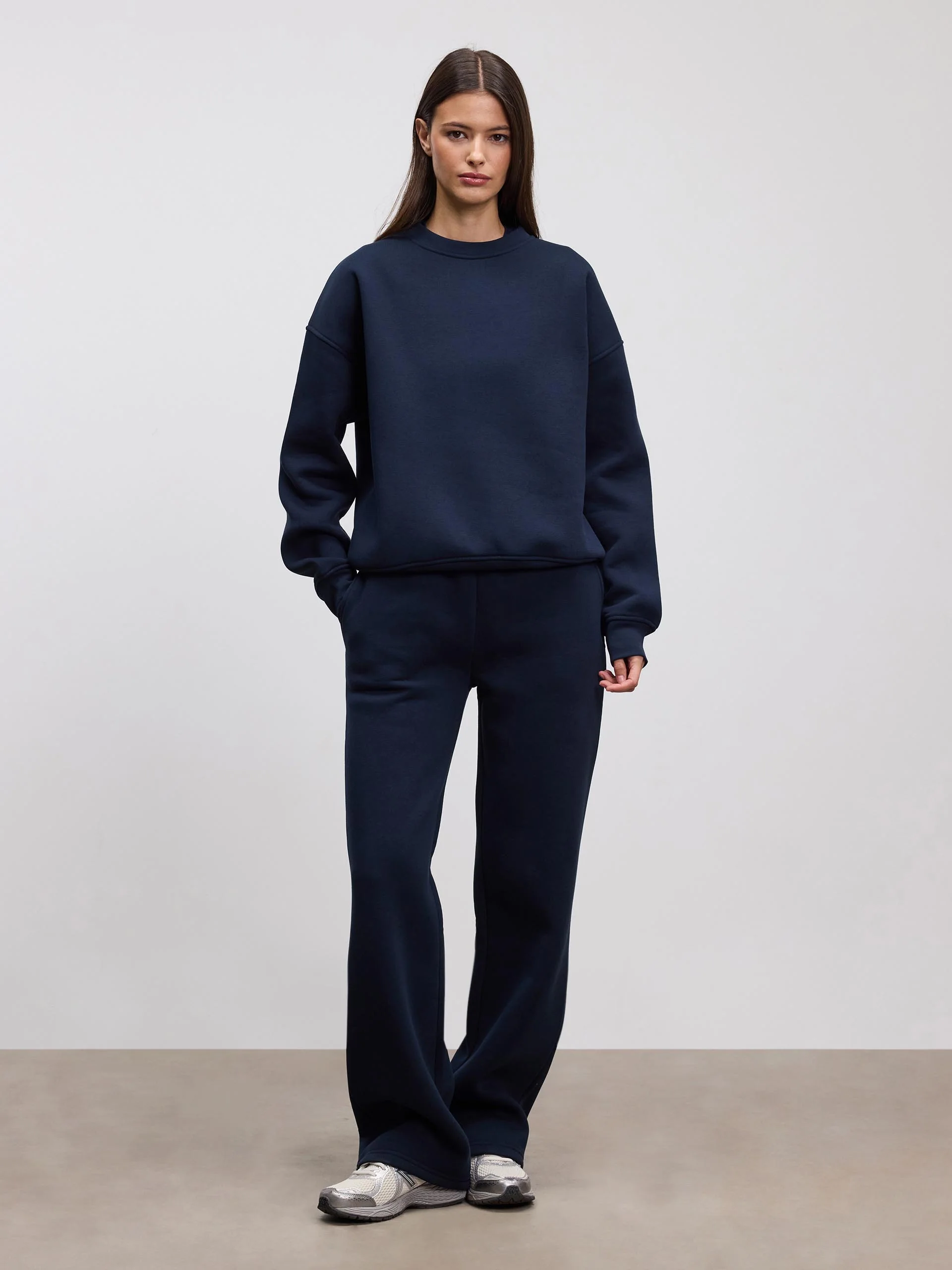 Womens Neoprene Straight Leg Jogger in Navy - Image 2
