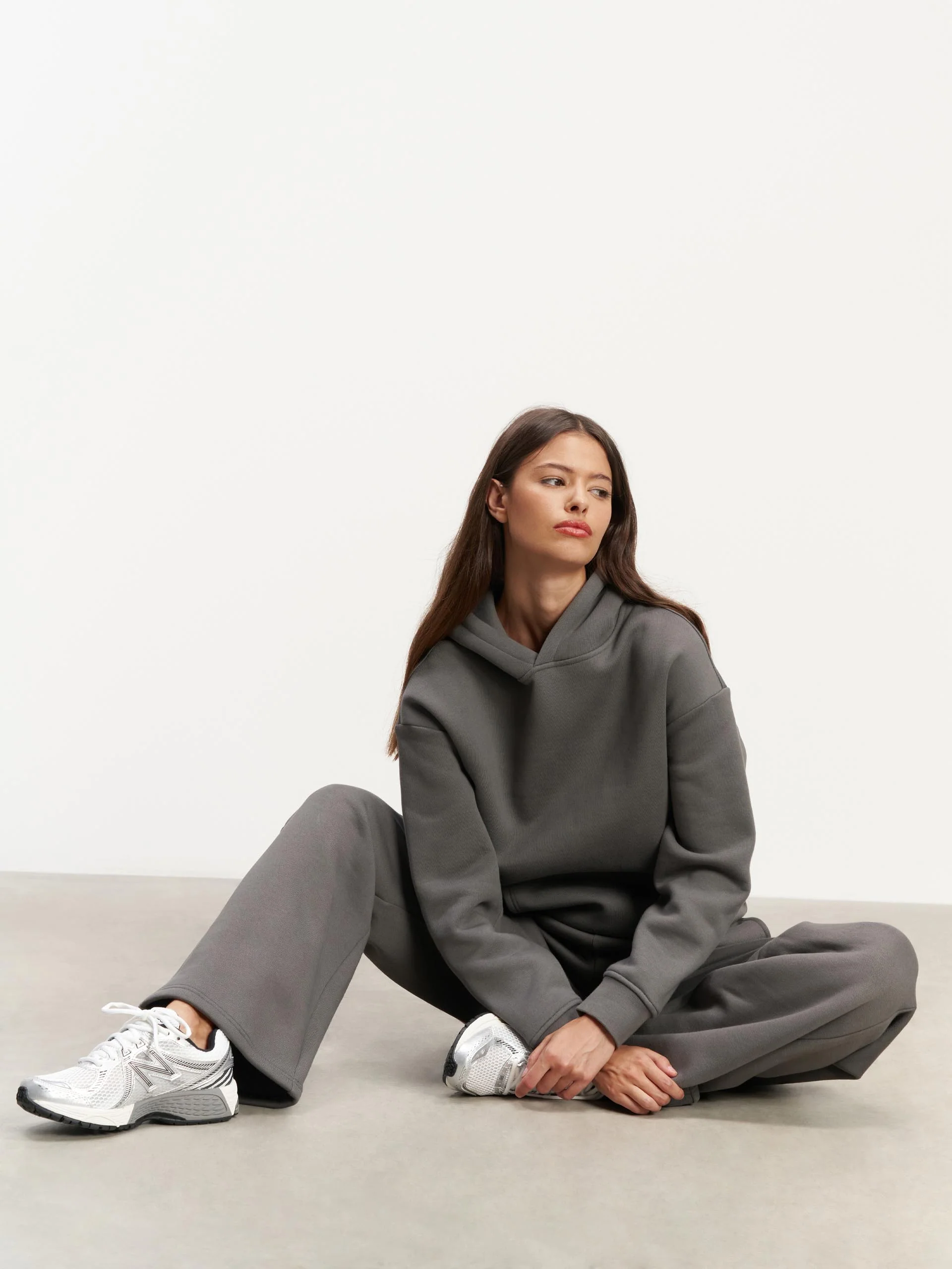 Womens Relaxed Hoodie in Grey - Image 2